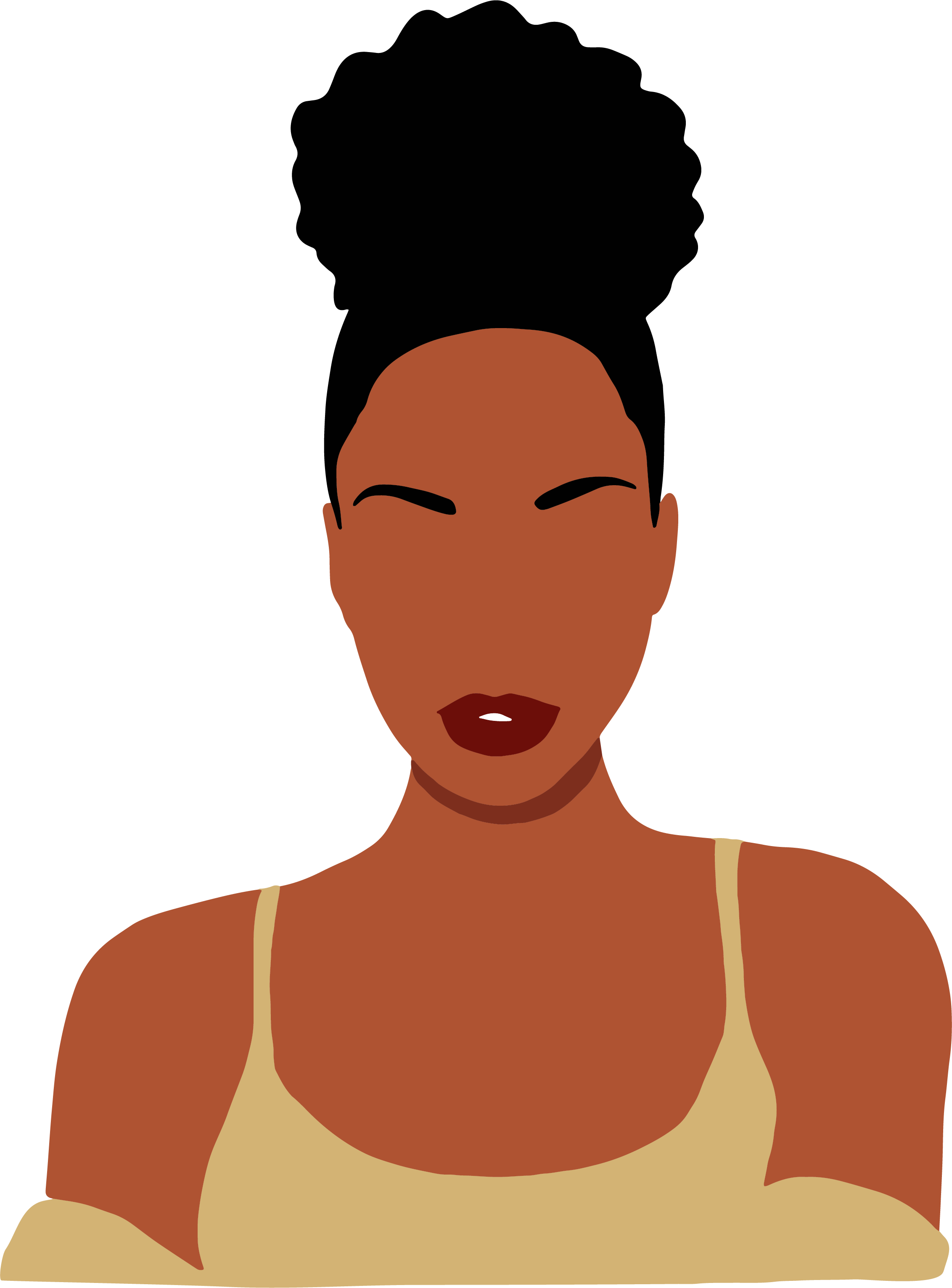 Woman with natural afro enjoying self-care